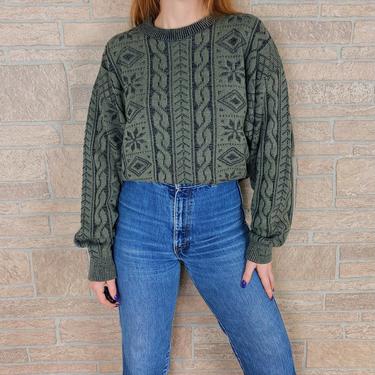 90's Oversized Woven Knit Pullover Sweater 