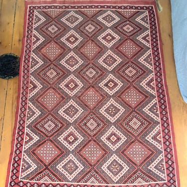 Stunning Vintage Hand Woven Hand Knotted Morrocan Rug 4'x6' 