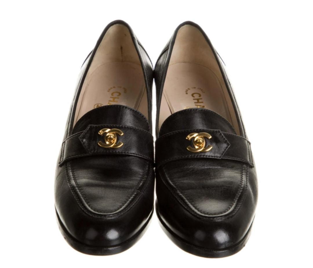 Vintage Chanel Topstitched Loafer Mules – Recess