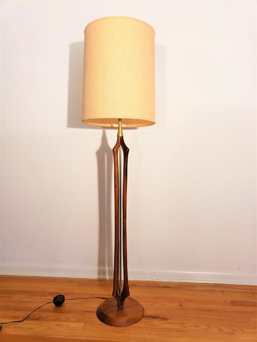 Mid Century V. H. Woolums Teak Floor Lamp ProRefine Furnishings Cleveland OH