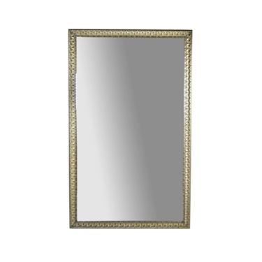 Vintage 84in x 52in Full Length Wall Mirror Ornate Silver Gilt Wood Gesso Frame 