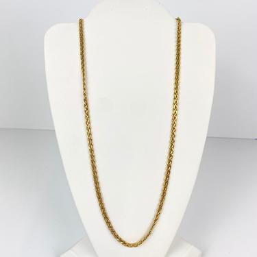 Vintage Beautiful 14k Yellow Gold Woven Chain Necklace 20&amp;quot; 9.5g Italy 