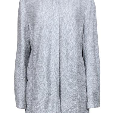 Eileen Fisher - Light Grey Button Down Textured Sweater Sz XL