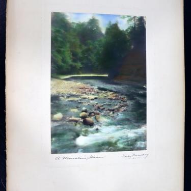 Percy Murray A Mountain Stream Signed Vintage Photo 