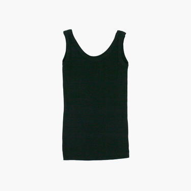 Vintage 1990s Tank Top - Scoop Neck - Black - Ribbed - Small  - Minimal - Tee Shirt - Blouse - Muscle Tank 