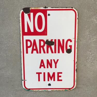 Vintage 1950's Porcelain &quot;No Parking&quot; Sign