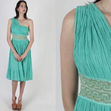 turquoise and silver bridesmaid dresses Off-White Aurora Greek Goddess Dress • Greek Gown Toga Dress main image 1