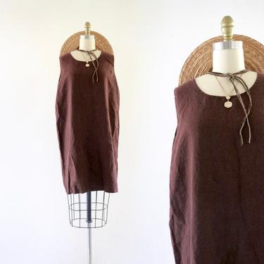 linen sack dress - l 