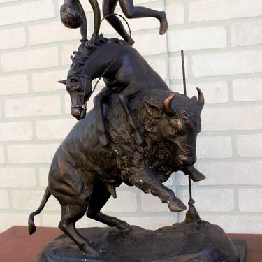 Frederic Remington Buffalo Horse Sculpture
