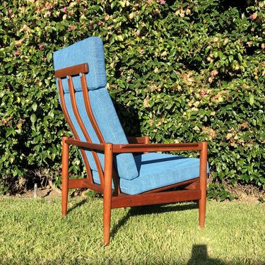 Danish Modern High Back Lounge Chair by Børge Jensen