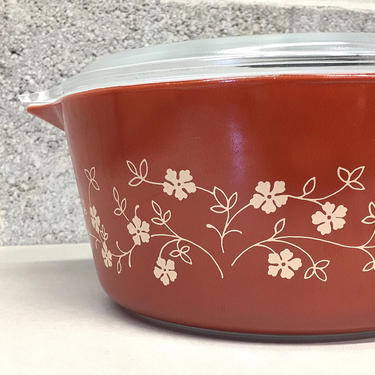 Vintage Pyrex Casserole Retro 1980s Trailing Flowers Pattern + #474B ...