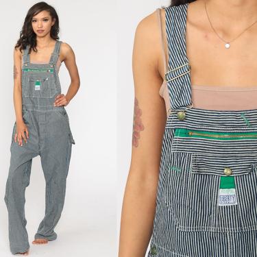 Liberty Overalls Striped Bib Overall Pants Baggy Dungarees 90s