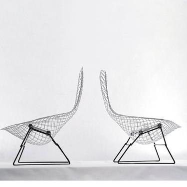 Pair Vintage Harry Bertoia Knoll Bird Chairs 1950s 