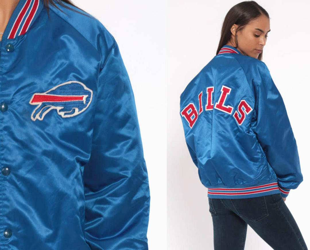 Buffalo Bills Blue Satin Bomber Jacket