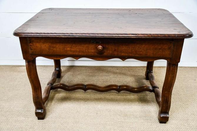 French Provincial Carved Walnut Louis Xiv Style Writing Desk Table