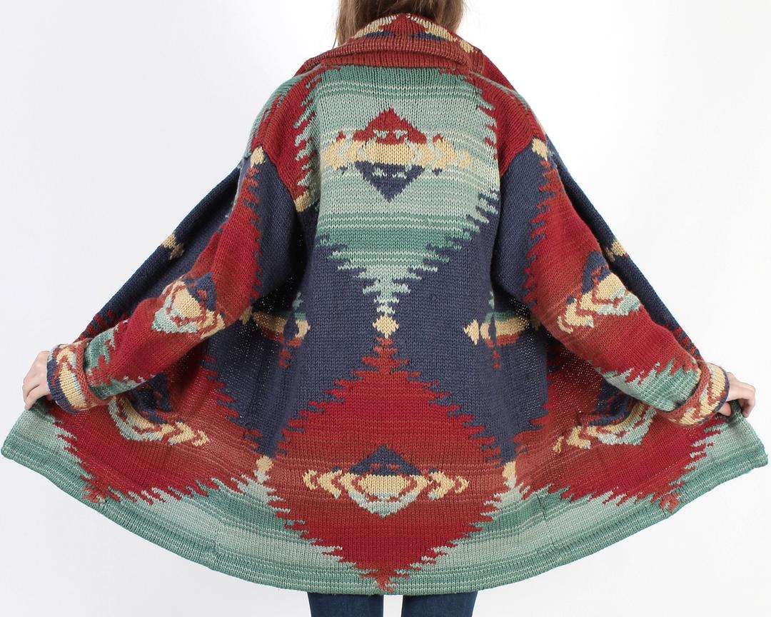 Ralph Lauren Southwestern Sweater Womens Native American Wrap Cardigan ...