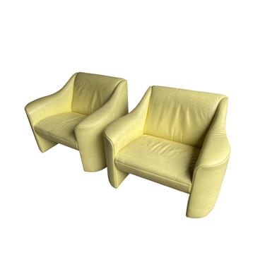 Yellow Lounge Chairs, Matteo Grassi, Italy, 1980&#8217;s