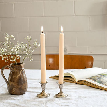 vintage pair of silverplate candlesticks