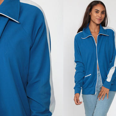 Retro Track Jacket 80s Zip Up Blue Striped | Shop Exile - Tucson