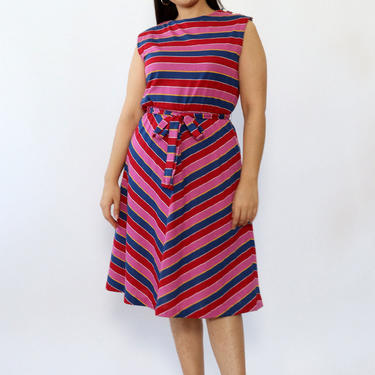 Jeweltone Striped Knit Dress M/L