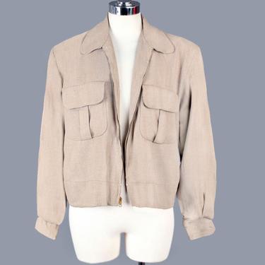 Vintage 1950s CAMPUS Rayon Gabardine Ricky Jacket ~ size 42