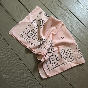 vintage ‘70s blush pink bandana | 1970s bandana print head scarf, made in USA 