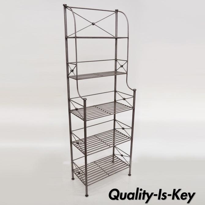 Pier 1 Medici Collection Pewter Iron Bakers Rack Shelf Bathroom