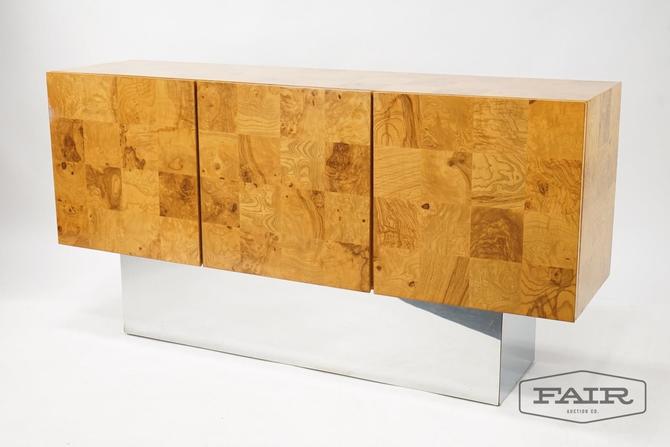 Milo Baughman Thayer Coggin Burl Wood Credenza From Fair Auction