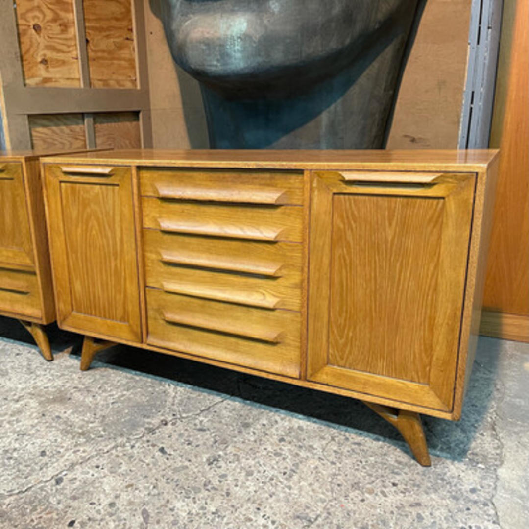 Oak Cerrused Sideboard / Credenza Designed by Jack Van Der Molen