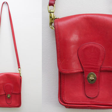 Vintage 90’s COACH Red Leather shops Shoulder Bag