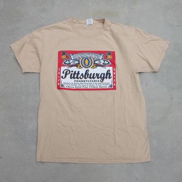 Vintage T-Shirt Pittsburg Pennsylvania Budweiser Large 1990s Beer Parody Unique Retro 