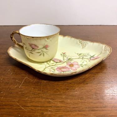 Vintage French Limoges Haviland  The Danbury Mint Floral Demitasse  Espresso Coffee Cup and Saucer Set