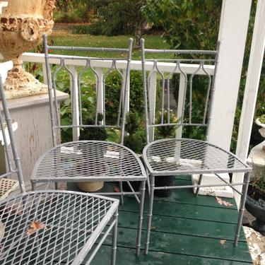 Vintage metal faux bamboo dining chairs **READ listing before purchasing**** 