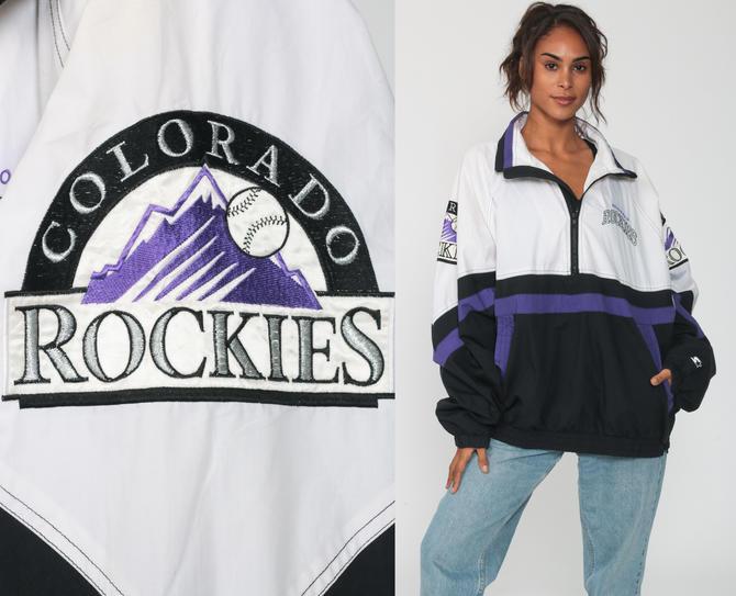 Vintage Starter Colorado Rockies Diamond Collection popular Snap Button 90s Sz L Jacket