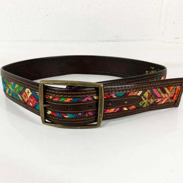 Vintage Levi's Orange Tab Belt Size 30 Woven Colorful Leather Belt 1970s 70s 1980s 80s Levis Rainbow XS XXS Small 