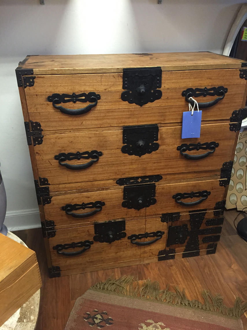 Antique Tansu Two Piece Stack Japanese Korean Thrift City Furniture