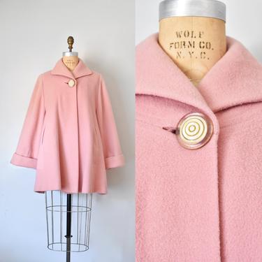 Beah 50s pink wool coat, wool coat women, box coat, pink coat, vintage clothing 