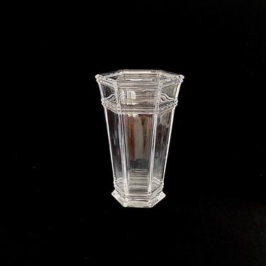 Vintage Fine Crystal Modernist Art Glass Faceted Hexagonal WINDHAM Vase TIFFANY &amp; CO Vase 9&amp;quot; Tall 20th Century Modern Design 