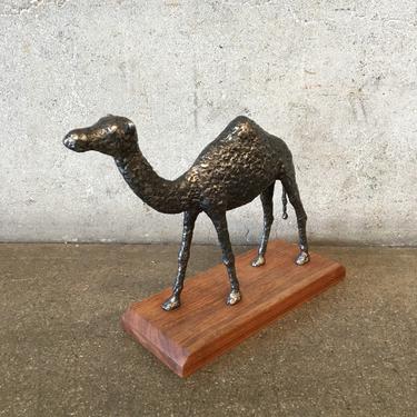 Mid Century Camel Sculpture Signed A. Myers 1970