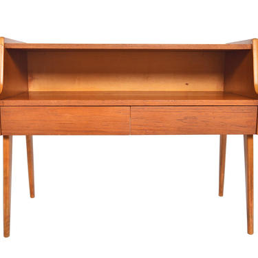 Danish Mid Century Modern Teak + Beech Entryway Chest 