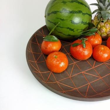 Dark Clay Pattern Platter