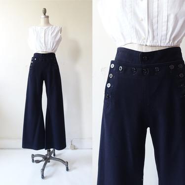 vintage sailor pants / 60s red high waisted flare pants / 1960s kids flared  bell bottoms — Dusty Rose Vintage