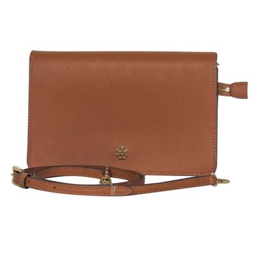 Tory Burch - Brown Textured Leather Square Crossbody