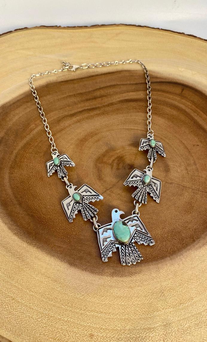 Southwestern SS & Turquoise deals Thunderbird Pendant Only