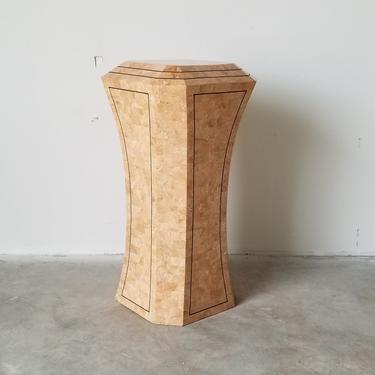 Vintage Maitland Smith Tessellated Stone Pedestal. 