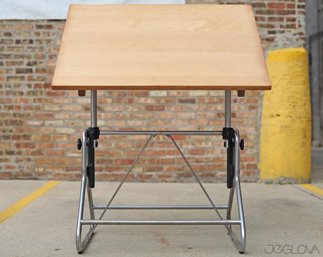 Antique Industrial Adjustable Drafting Table