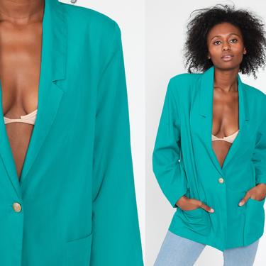 Turquoise Blazer Jacket 80s Blazer 90s Boho Blue Green Office Jacket Shop Exile Tucson AZ