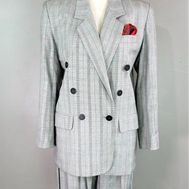 Zoom Call Executive - Suit/Shorts - Liz Claiborne - Plaid Gray/Black - Circa 1980s - Marked size 4 