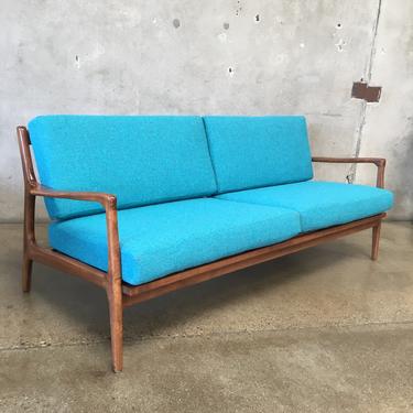Mid Century Modern Turquoise Sofa
