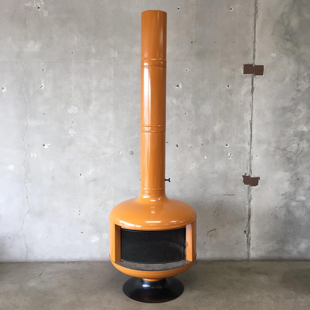 Vintage Mid Century Modern Malm "Fire Drum 2" Butternut Squash Orange